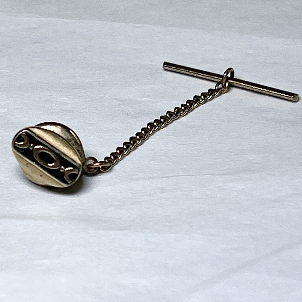 Oval Men's‎ Enamel Tie Tack Pin Beautiful Vintage Artistic Modernist